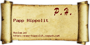Papp Hippolit névjegykártya
