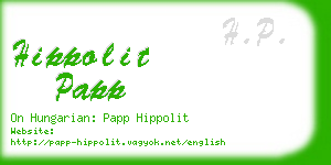 hippolit papp business card